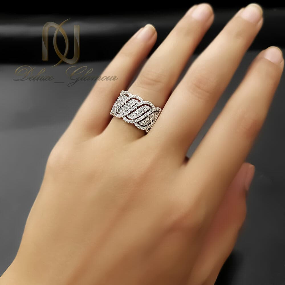 انگشتر زنانه نقره ای جواهری با المان های سواروسکی rg-n125 — تصویر ۲