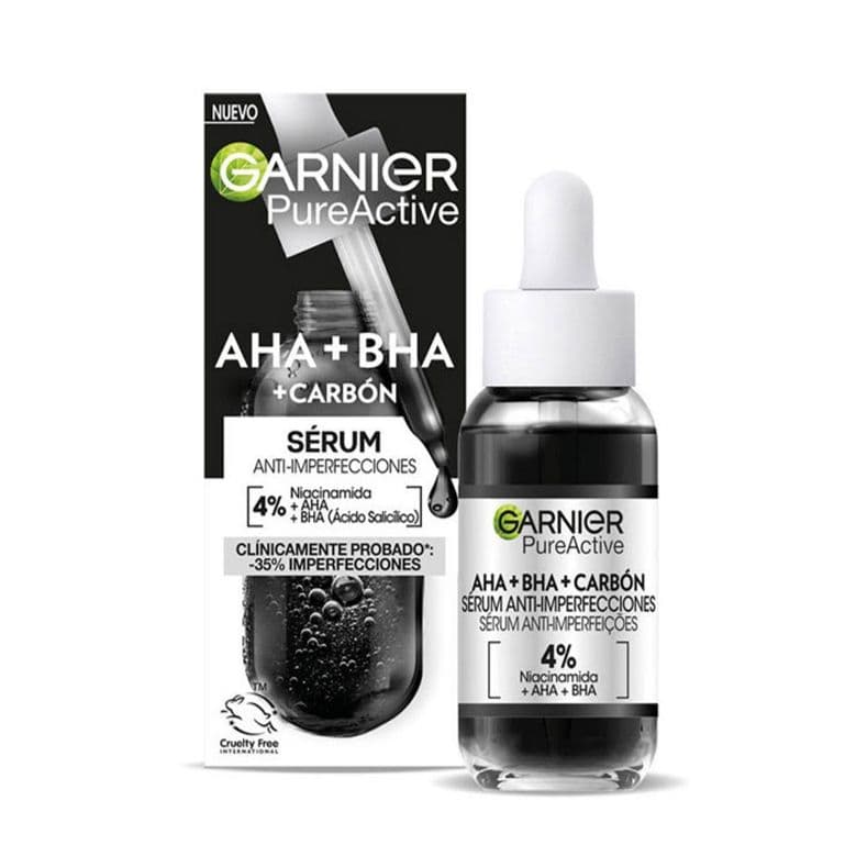 سرم چند کاره گارنیرGARNIER حاوی ذغال و نیاسینامید AHA + BHA حجم 30 میلی لیتر — تصویر ۲