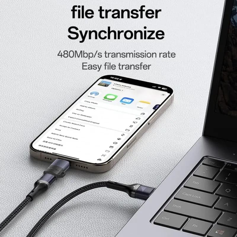 مبدل USB Type-C به Lightning یسیدو مدل GS28 — تصویر ۲