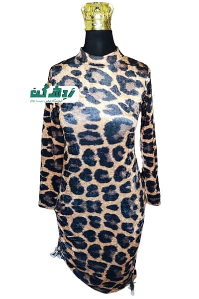 پیراهن مهمانی پلنگی زنانه دست دوم