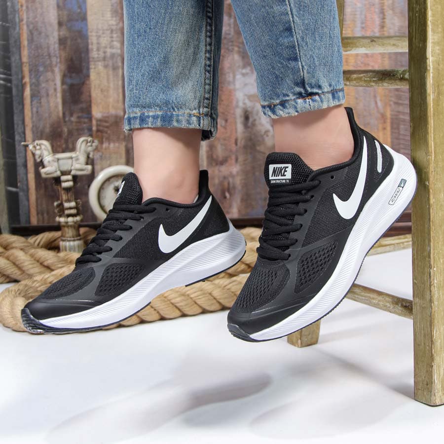 کتونی مردانه زنانه مدل نایک ایر زوم گاید nike air zoom guide رانینگ رنگ مشکی سفید کد 26100 — تصویر ۷
