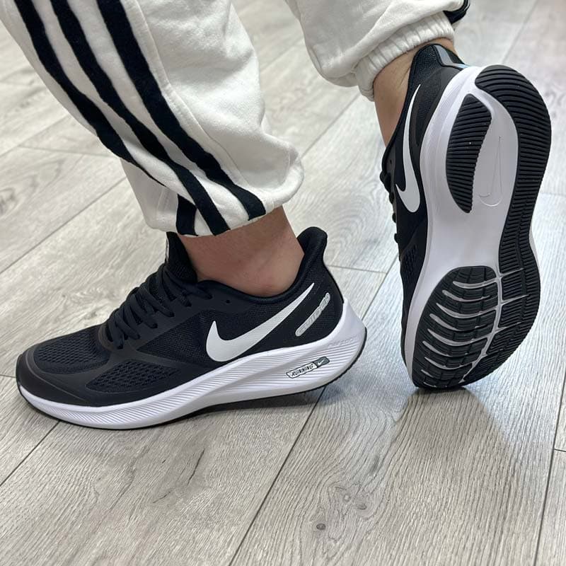 کتونی مردانه زنانه مدل نایک ایر زوم گاید nike air zoom guide رانینگ رنگ مشکی سفید کد 26100 — تصویر ۵