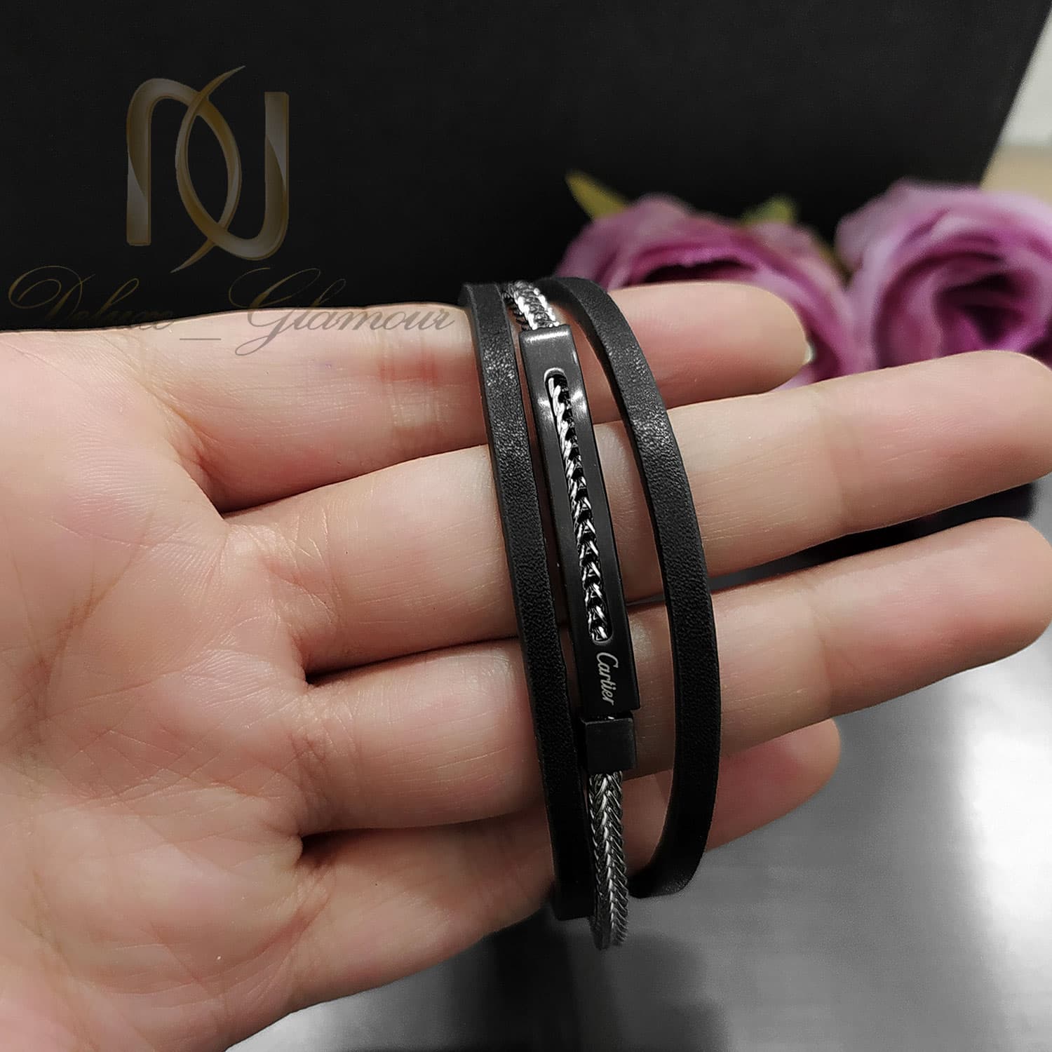 دستبند چرم مردانه خاص کارتیر ds-n812 — تصویر ۲