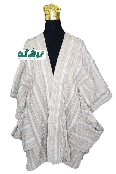 مانتو راه راه نخ کنفی زنانه دست دوم