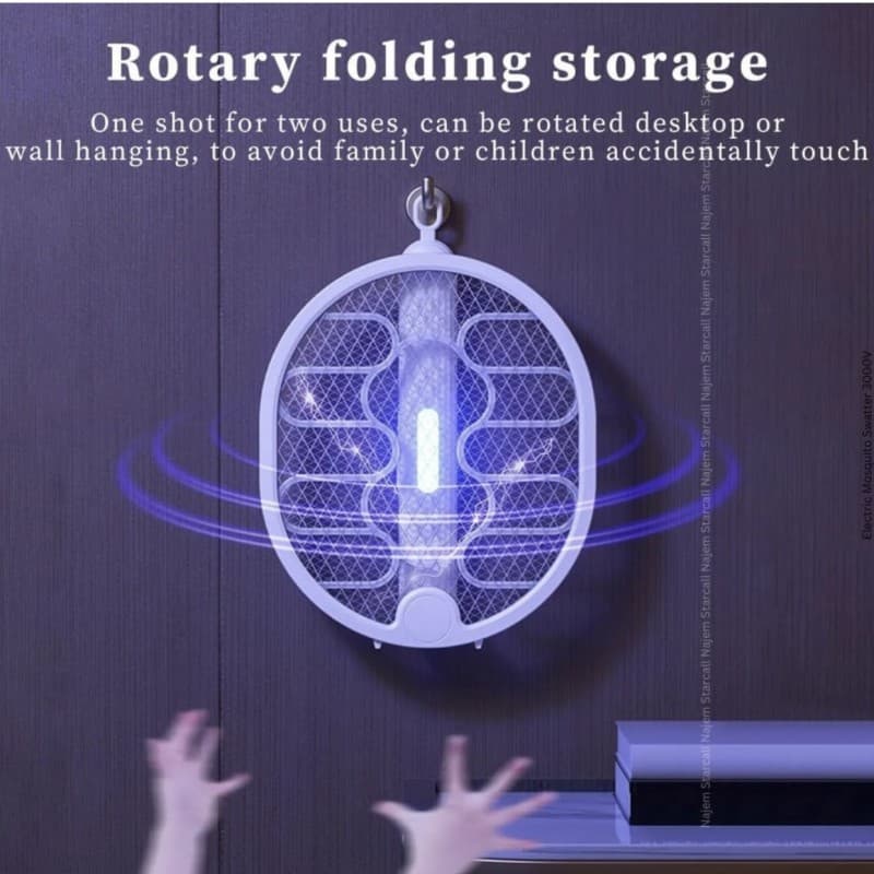 پشه کش راکتی تاشو مدل 3319 Electronic mosquito swatter — تصویر ۲