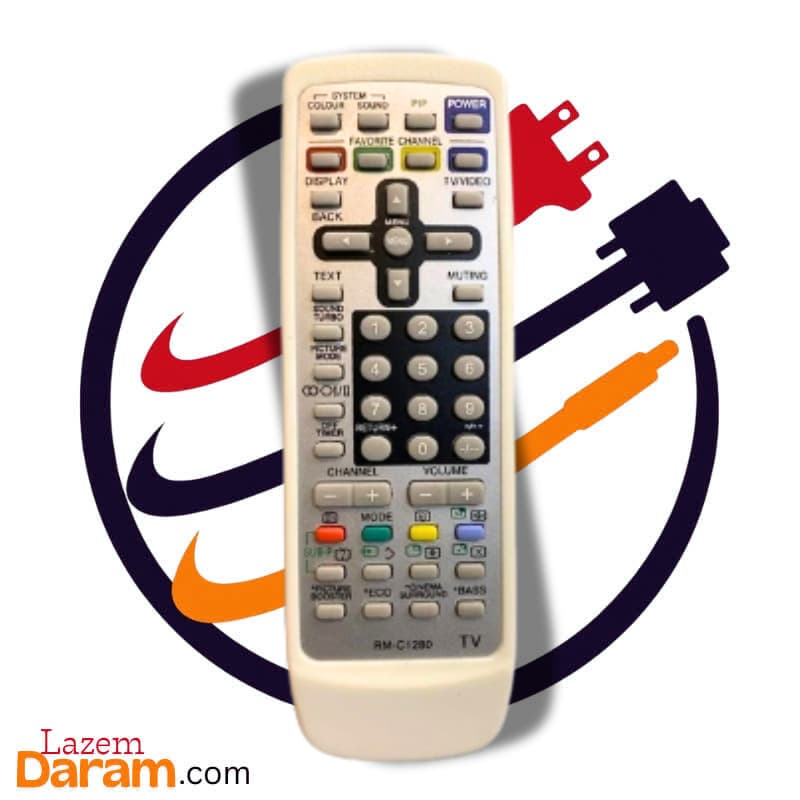 ریموت کنترل تلویزیون جی وی سی JVC مدل RM-C1280 | مناسب انواع تلویزیون‌های لامپی (CRT)، LCD و LED جی‌وی‌سی