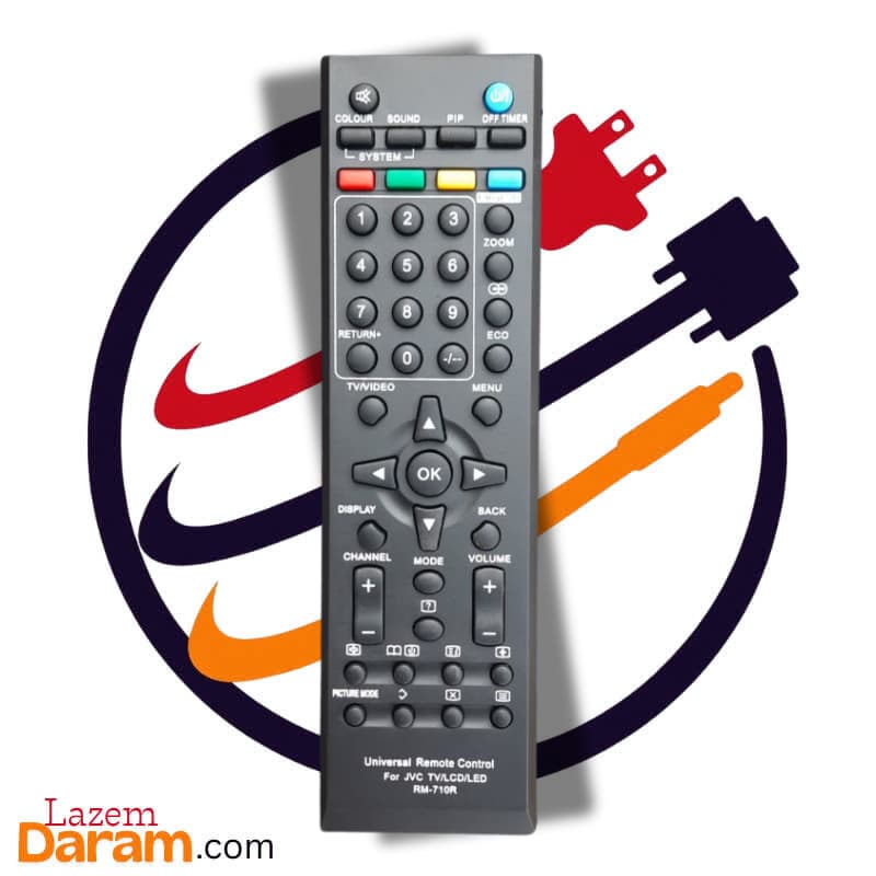 ریموت کنترل تلویزیون جی‌وی‌سی JVC مدل RM-710R (MR-710) یونیورسال