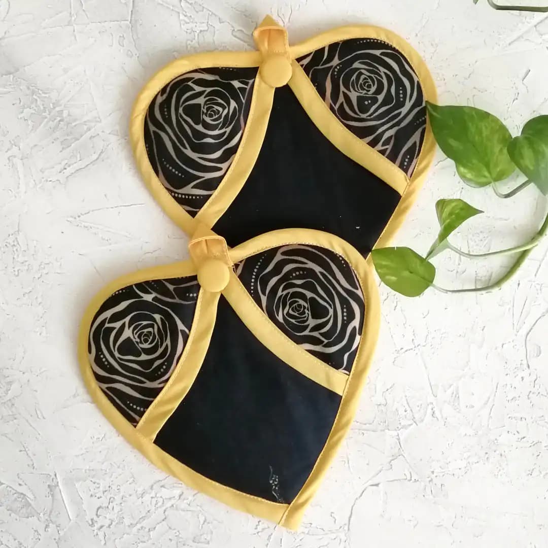 دستگیره قلبی مخمل سیمین- طرح 22