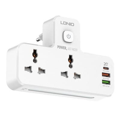 رابط برق 4خانه دیواری LDNIO SC2311