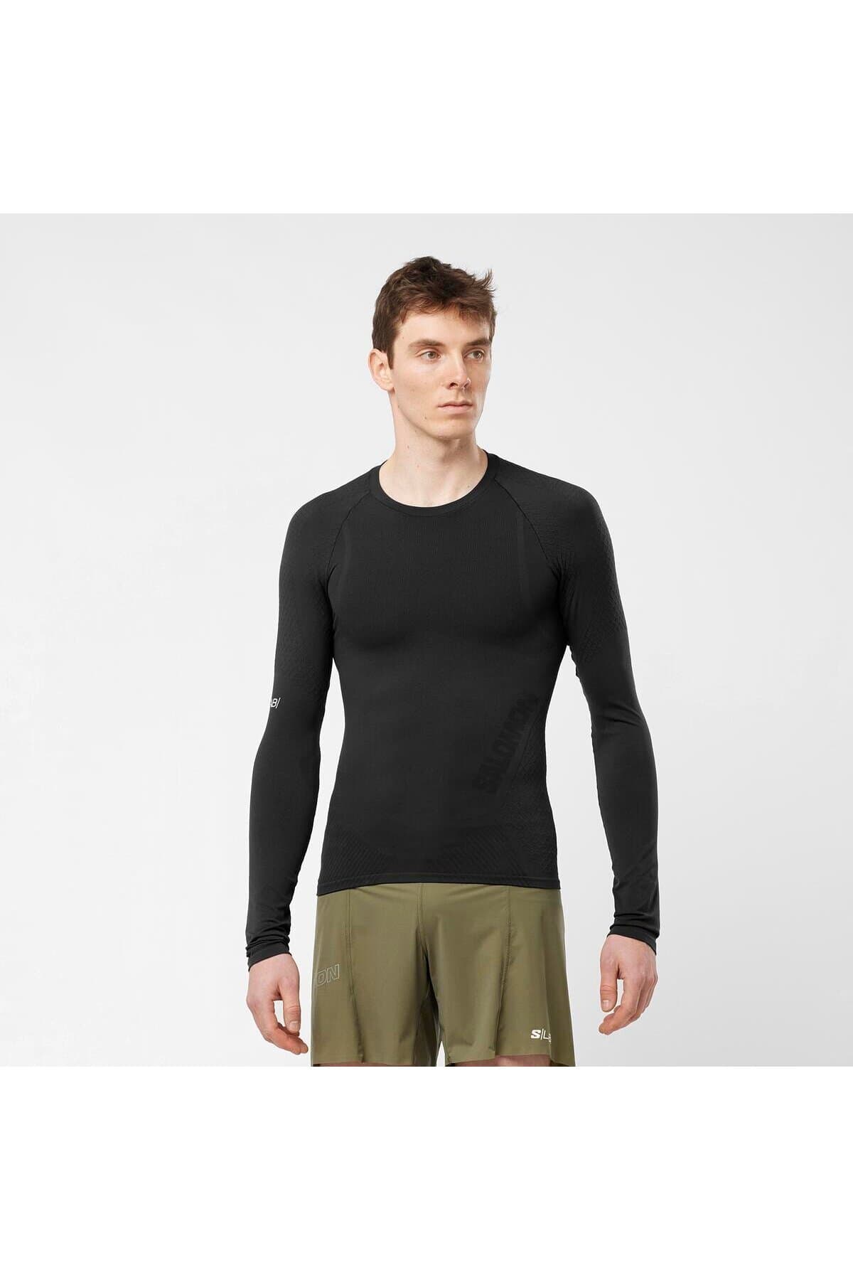 تی شرت ورزشی سالومون زنانه پلی استر مشکی راسته Slim/اسلیم فیت اسپرت | Salomon LC2126200 TR