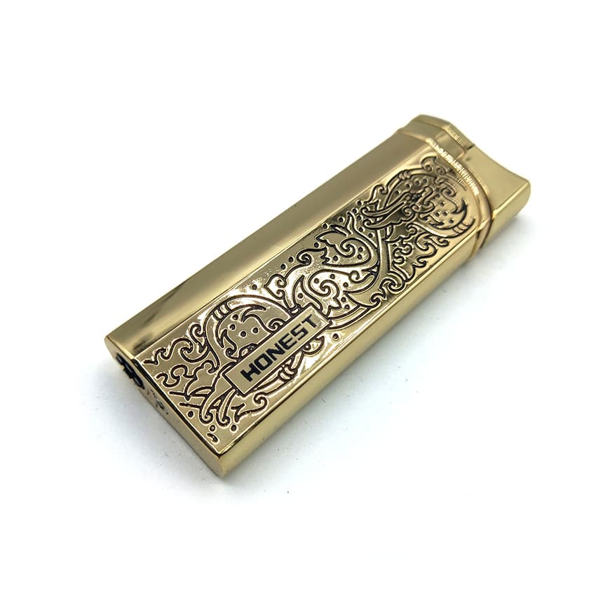 فندک گازی بغل زن هانست طلایی کد L120364 — تصویر ۳