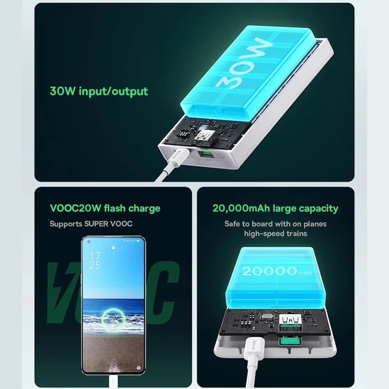 پاوربانک باسئوس مدل Adaman2 ظرفیت 20000 میلی آمپر ساعت — تصویر ۶