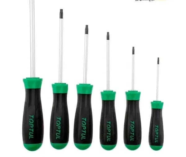 ست پیچ گوشتی ستاره ای سوراخ دار تاپ تول 6 عددی مدل GAAE0610