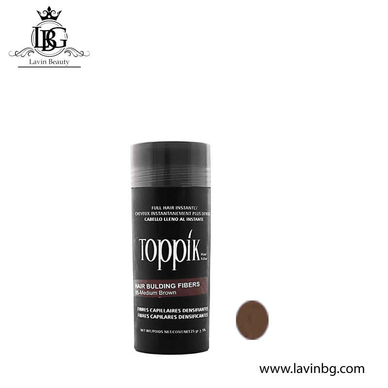 پودر پرپشت کننده مو تاپیک شماره 5 (Medium Brown) بسته 25 گرمی – TOPPIK