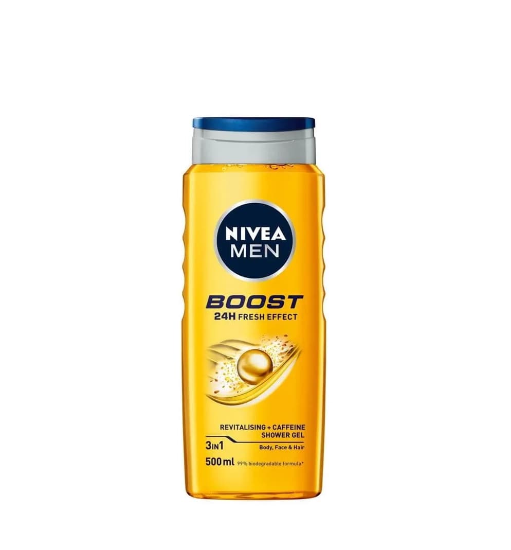 ژل حمام و شامپو مردانه با افزایش انرژی بدن، صورت و مو 500 میلی لیتر X3 نیوا NIVEA