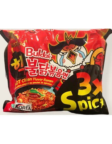 نودل کره ای بسیار بسیار تند تریپل اسپایسی مرغ سامیانگ 140گرمی Samyang Buldak 3x Spicy Hot Chicken Flavor Ramen Noodle
