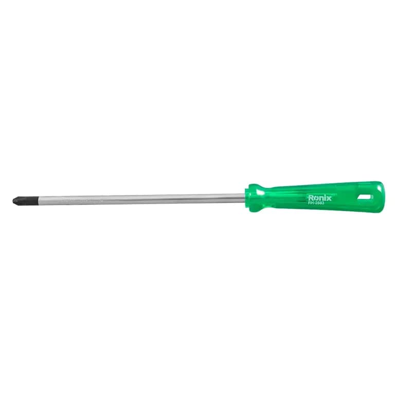 پیچ گوشتی تکی دسته کریستالی تک رنگ 200×8 چهارسو RH-2883 رونیکس
