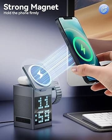 شارژر بی‌سیم چند کاره با صفحه نمایش پیکسل RGB-ارسال به سراسر ایران — تصویر ۸