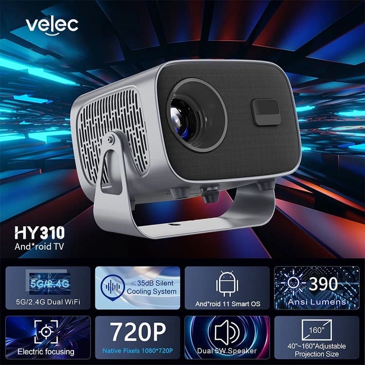 ویدئو پروژکتور مدل HY-310 – سینمای خانگی قابل حمل با سیستم‌عامل Android 11-ارسال به سراسر ایران — تصویر ۳