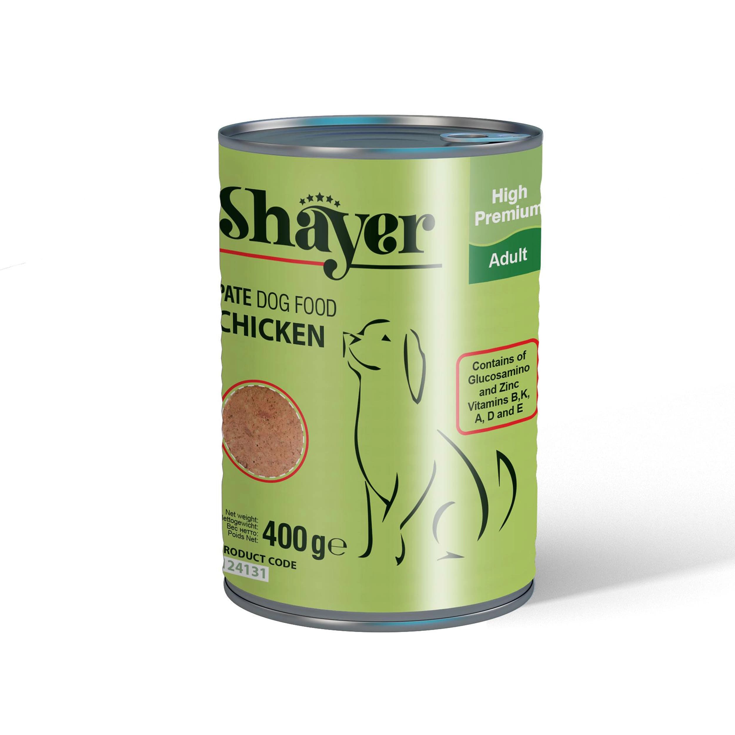 کنسرو سگ شایر پته مرغ Shayer وزن 400 گرم