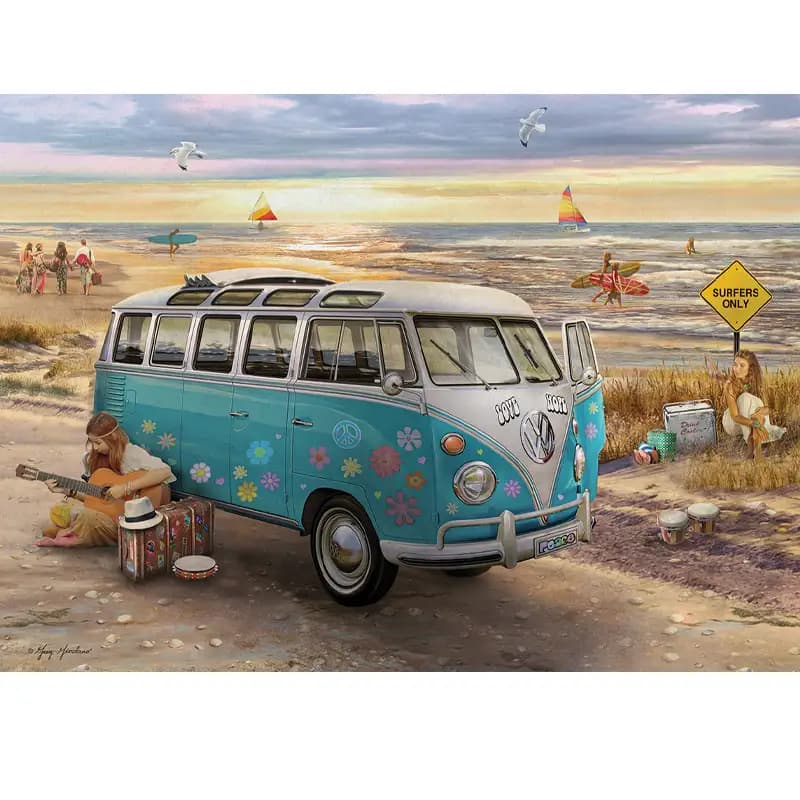 پازل 1000 تکه یوروگرافیک طرح The Love and Hope VW Bus کد 6000-5310 — تصویر ۲