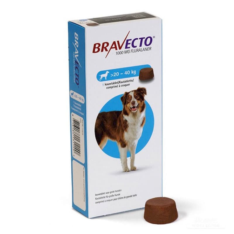 قرص ضد کک و کنه سگ براوکتو Bravecto مناسب وزن 20 تا 40 کیلوگرم