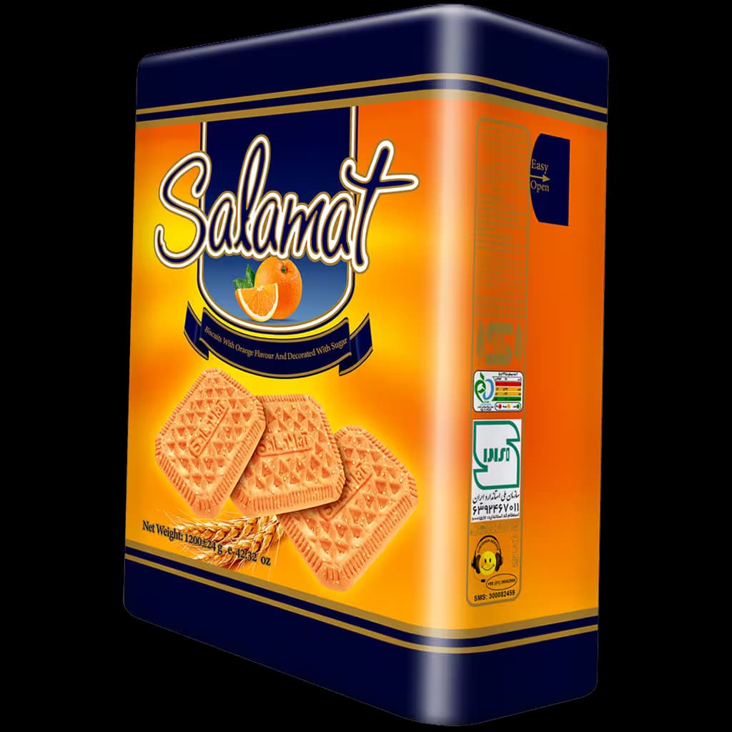 بیسکویت پذیرایی شیرمال پرتقالی 1200 گرم