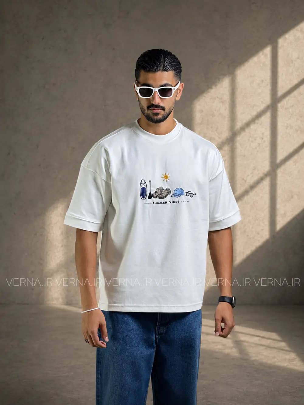 تیشرت مردانه گلدوزی SUMMER VIBE