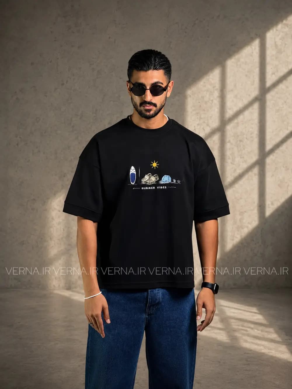 تیشرت مردانه گلدوزی SUMMER VIBE — تصویر ۲