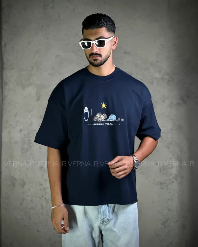 تیشرت مردانه گلدوزی SUMMER VIBE — تصویر ۴