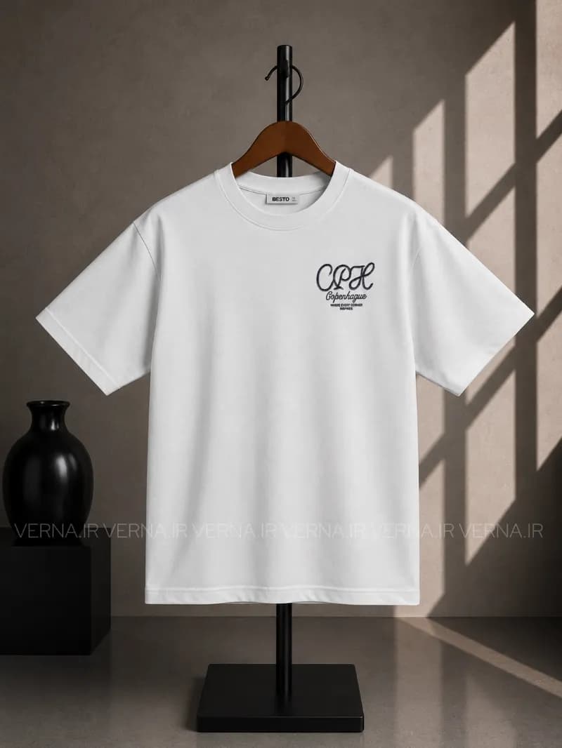 تیشرت مردانه باکسی گلدوزی CPJE — تصویر ۳