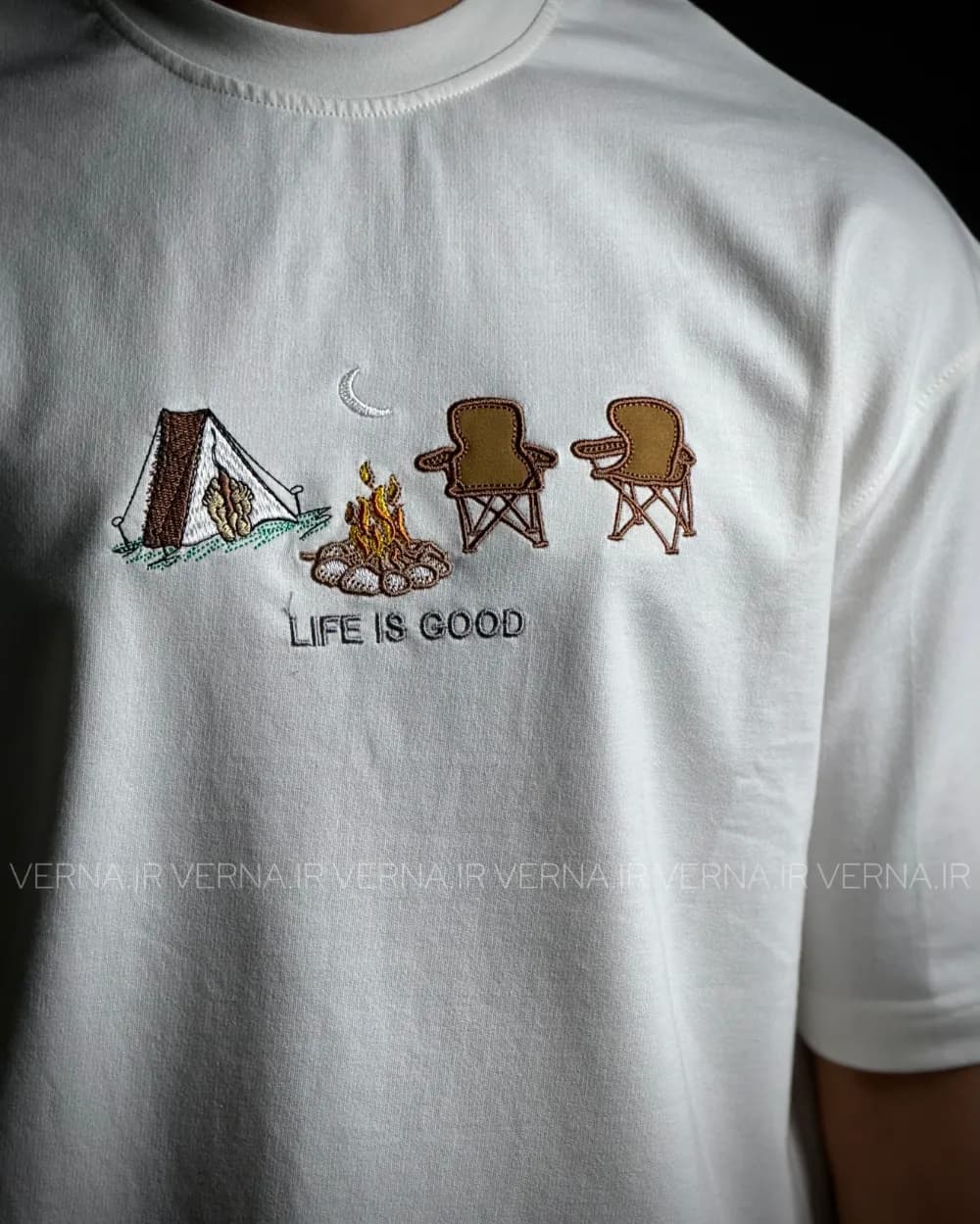 تیشرت مردانه گلدوزی LIFE IS GOOD — تصویر ۸