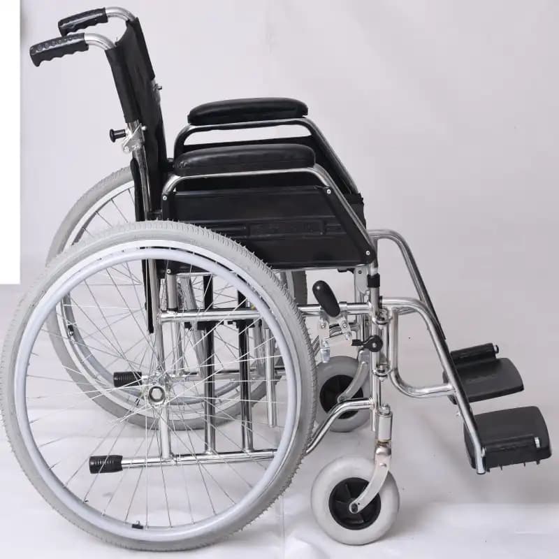 ویلچر ارتوپدی مدل 701DS آبکرم سایز 43 ضربدری دوبل دسته شکن چرخ عقب بادی چرخ جلو توپر ایران بهکار