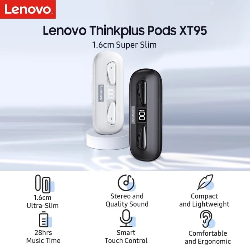 هدفون بلوتوثی لنوو مدل EHS Lenovo XT95 TWS bluetooth 5.0 Earbuds Headsets کد B16484