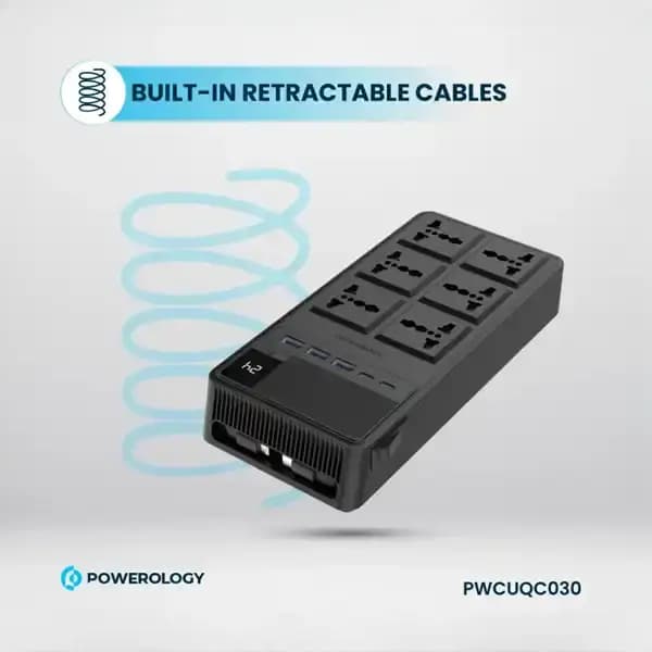 چندراهی برق 2500 وات به همراه کابل جمع شونده پاورولوژی 6AC PWCUQC030 — تصویر ۵