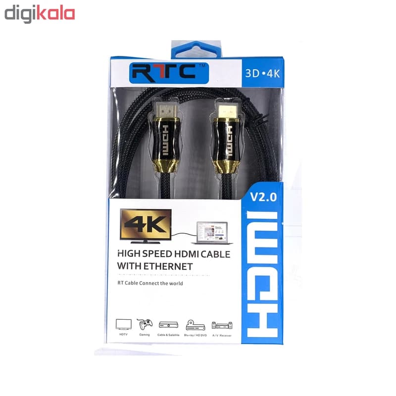 کابل HDMI آر تی سی مدل HG-2019 طول 2 متر کد B15367 — تصویر ۲