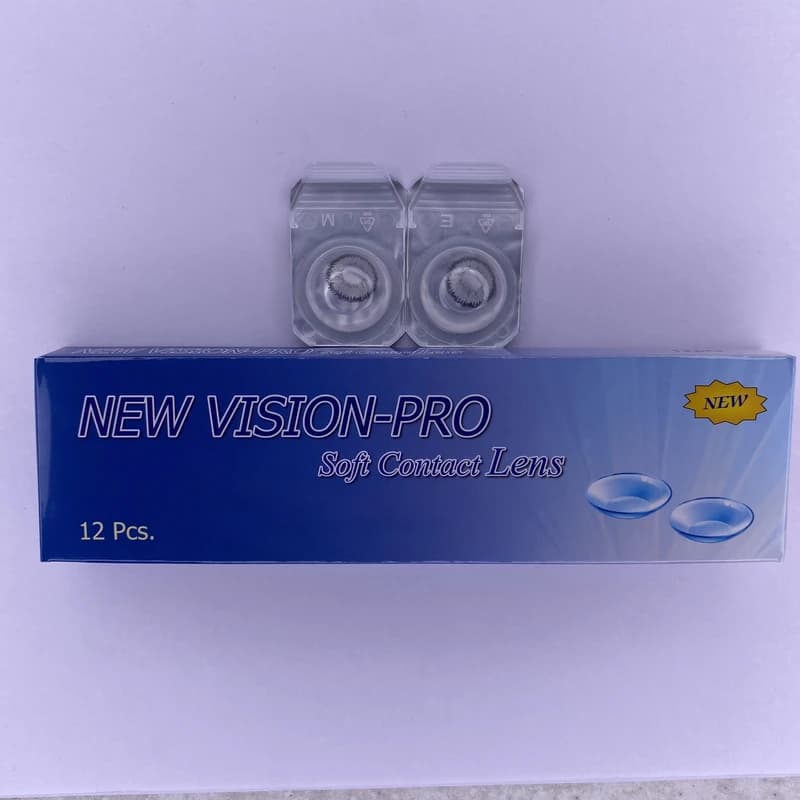 لنز رنگی چشم نیو ویژن پرو رنگ طوسی فیلی دور دار (NEW VISION-PRO) مدل آمبرگری2 (Amber Gray2)