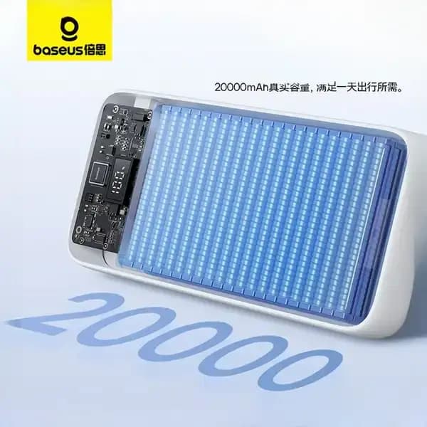 پاوربانک 22.5 وات 20000 با کابل متصل بیسوس PPJP312 — تصویر ۴