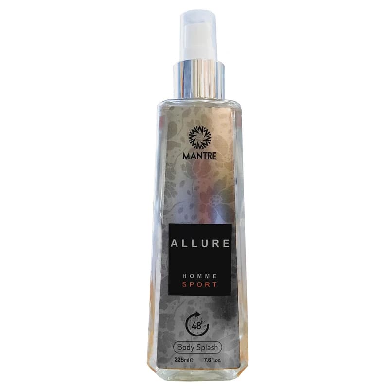 بادی اسپلش مردانه مانتره مدل آلور هوم اسپرت (ALLURE HOME SPORT) حجم 225 میلی لیتر