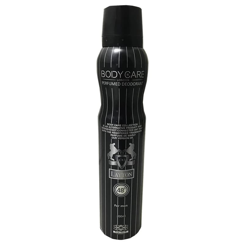 اسپری خوشبوکننده بدن مردانه مدل لیتون (LAYTON) بادی کر (BODY CARE) حجم 200 میلی لیتر