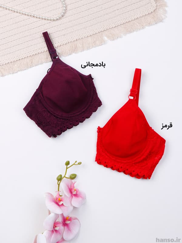 سوتین پرسی فنردار نخ و دانتل شادی Shadi کد 91 — تصویر ۳
