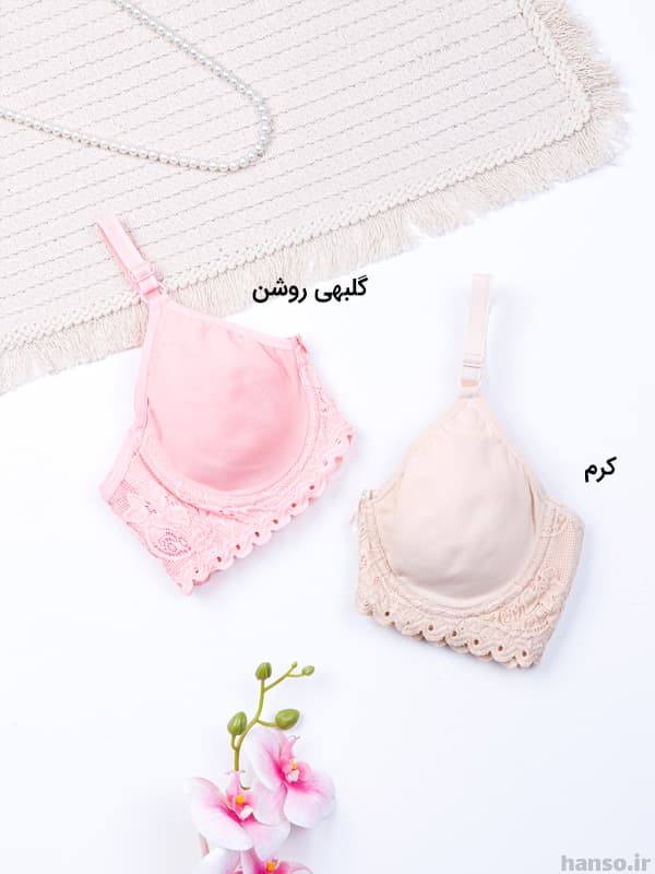 سوتین پرسی فنردار نخ و دانتل شادی Shadi کد 91 — تصویر ۲