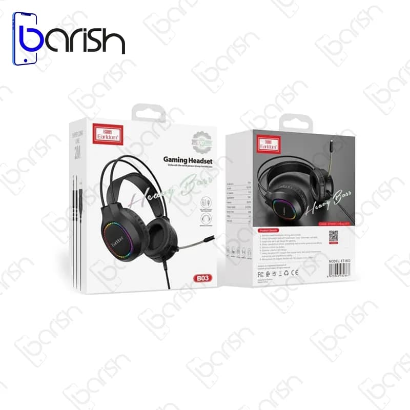 هدفون سیمی RGB گیمینگ EARLDOM مدل B03 — تصویر ۸