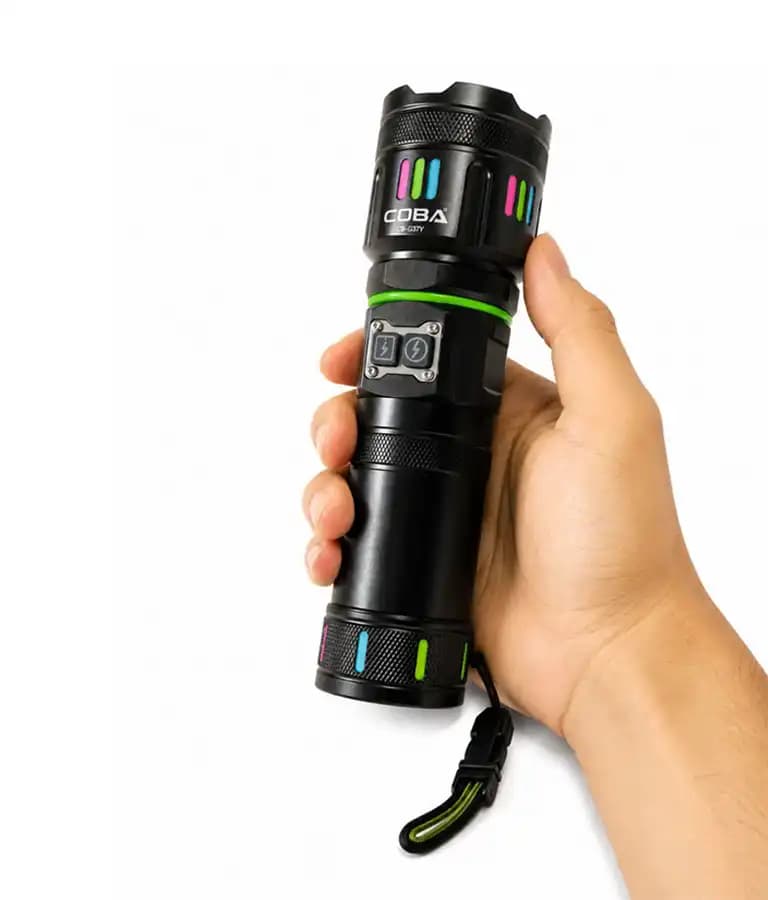 چراغ قوه حرفه ای زومدار COBA مدل CB-G37 باتری 18000 میلی آمپری — تصویر ۳
