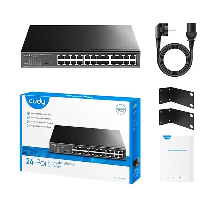سوئیچ 24 پورت گیگابیتی و رکمونت کودی مدل GS1024 — تصویر ۴
