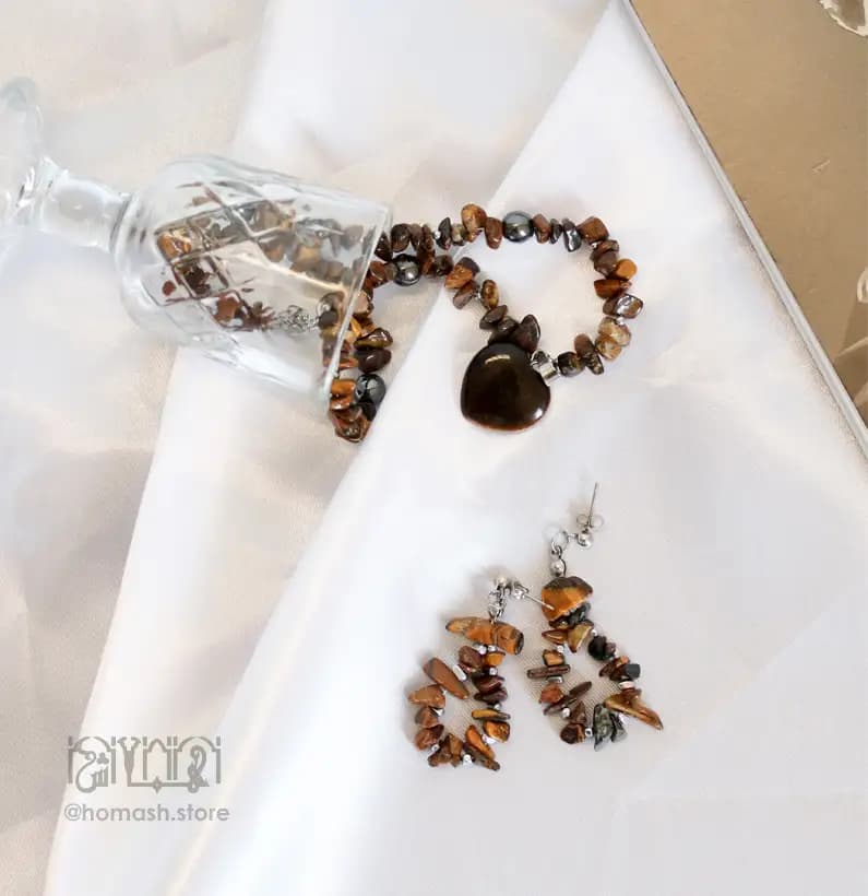 گردنبند و گوشواره چشم ببر کد 229 — تصویر ۲