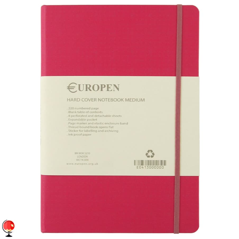 دفتر یوروپن مدل Hard Cover Medium رنگ صورتی