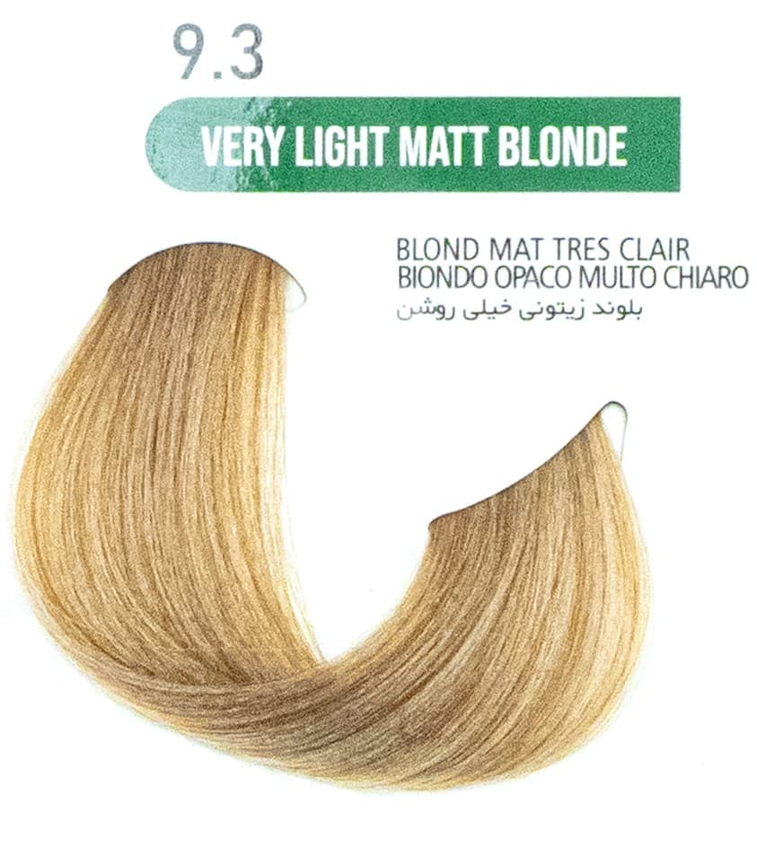 رنگ مو گیاهی بدون آمونیاک 9.3 بلوند زیتونی خیلی روشن VERY LIGHT MATT BLONDE گارنیک GARNIC — تصویر ۲
