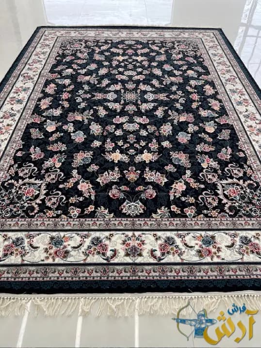 فرش افشان سرمه ای 700 شانه طرح گیلدا