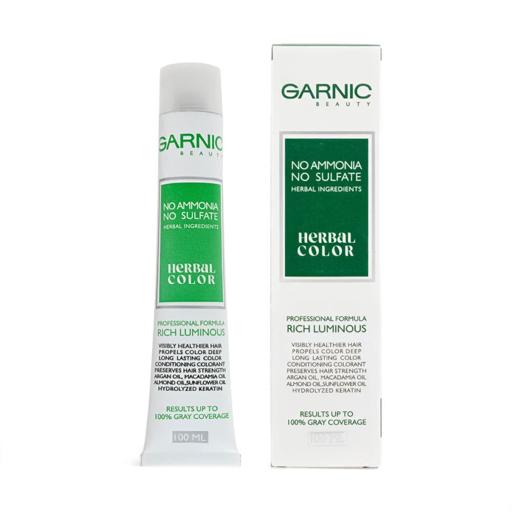 رنگ مو گیاهی بدون آمونیاک گارنیک 6.5 بلوند طلایی تیره DARK GOLDEN BLONDE GARNIC